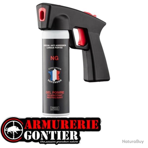 CONCORDE DEFENDER A�rosol GEL POIVRE 100 ml avec poign�e - Nouvelle g�n�ration