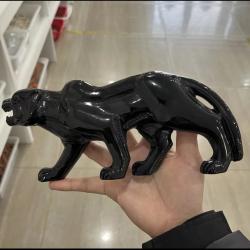 Panth&egrave;re noire en obsidienne, Sculpture puissante & protectrice