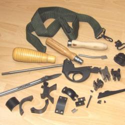 LOT manches outil a quadriller colliers embases eaw bretelle bande battue support guidon pontet...