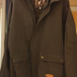VESTE CHASSE LEDERTYS XL EXTERIEUR 100P1E 100P00 NYLON DOUBLUR100 COTON COMPLETEMENT IMPERMEABLE