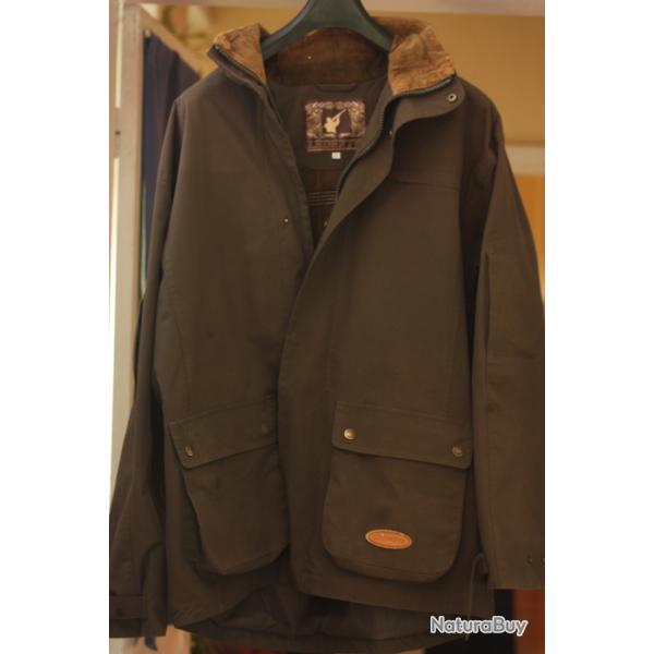 VESTE CHASSE LEDERTYS XL EXTERIEUR 100P1E 100P00 NYLON DOUBLUR100 COTON COMPLETEMENT IMPERMEABLE