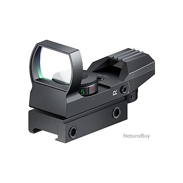 POINT ROUGE TACTIQUE REFLEX | Multi-R�ticules | Rail 20-22mm Picatinny | Rouge & Vert | Tir Sportif