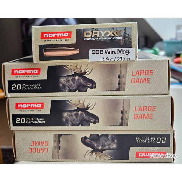 Balles norma ORYX 338 win 230gr 14.9 g