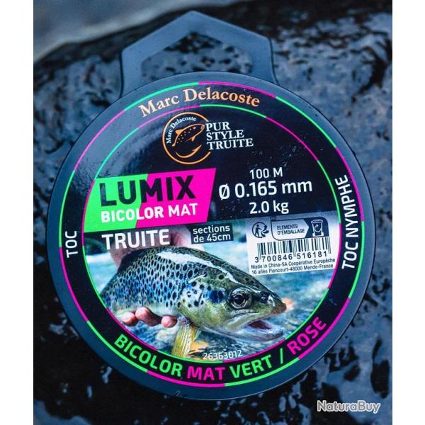 FIL DELACOSTE LUMIX BICOLOR MAT VERT-ROSE 100M 0.181mm - 2.4kg