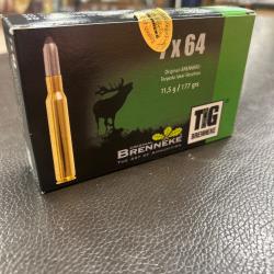 Brenneke tig calibre 7x64 11.5g/177grs bo&icirc;te de 20 munitions