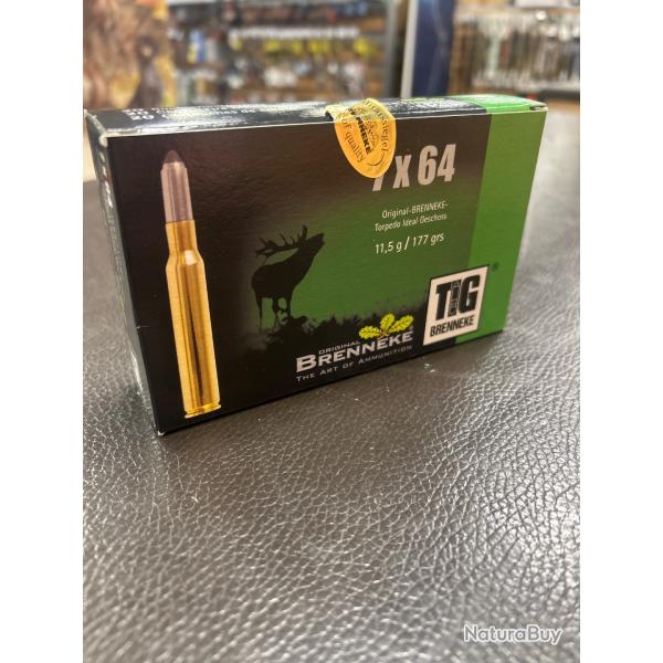 Brenneke tig calibre 7x64 11.5g/177grs bo�te de 20 munitions