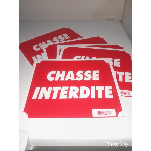 Lot 5 panneaux chasse interdite