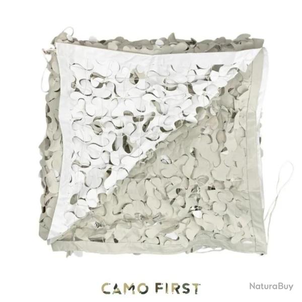 Filet camouflage blanc S-Cut 2 � 2 m : ombrage 80 %, filet camo robuste et renforc�