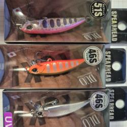 LOT 3 LEURRES TRUITE DUO RYUKI SPEARHEAD 51S 46S COLORIS FLASHY