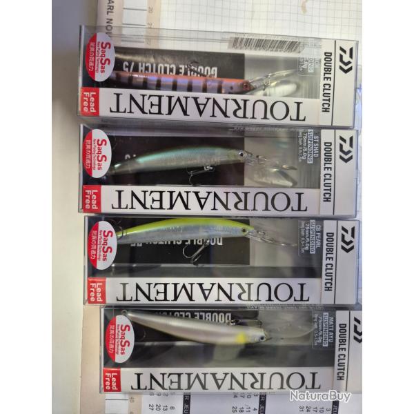 LOT 4 LEURRES - DAIWA - DOUBLE CLUTCH TOURNAMENT 75MM 5.0GR SUSPENDING