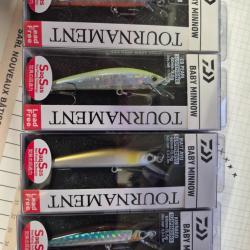 LOT DE 4 LEURRES - DAIWA BABY MINNOW TOURNEMENT 60MM 3.5GR