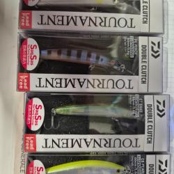 LOT DE 4 LEURRES - DAIWA DOUBLE CLUTCH TOURNEMENT 60MM 3.65GR SUSPENDING
