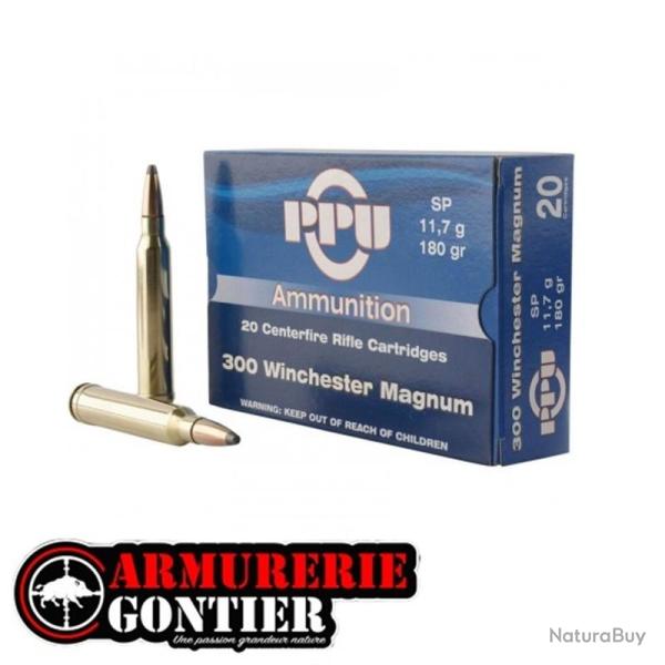 munitions PRVI PARTIZAN 300 Win Mag 180grains 11.7g Soft Point