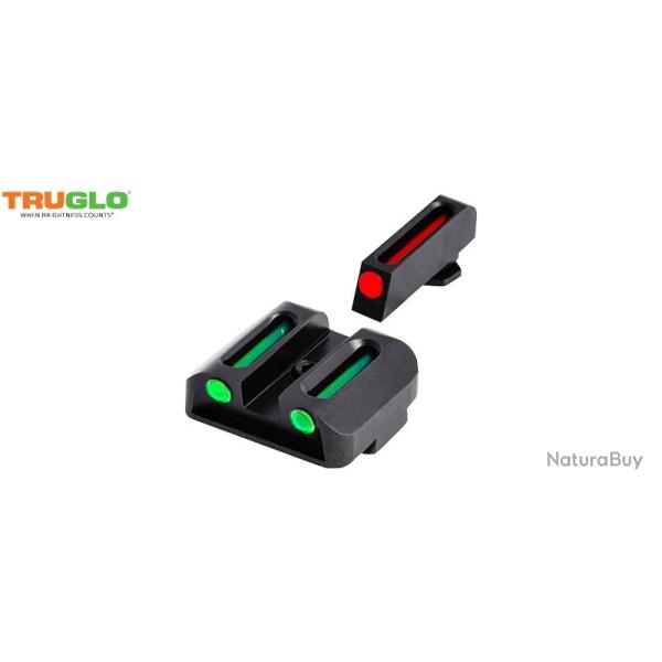 Hausse fixe & Guidon Fibre Optique Truglo - TG131G1 - Pour Glock (Bas) 788130080733