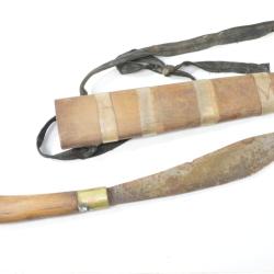 Couteau / poignard machette traditionnel Hmong Asie du sud Guizhou Zomia Indochine.