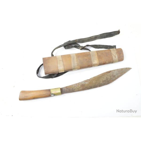 Couteau / poignard machette traditionnel Hmong Asie du sud Guizhou Zomia Indochine.