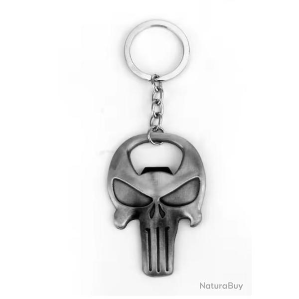 Porte-cl�s crane Punisher d�capsuleur m�tal argent� - Livraison gratuite