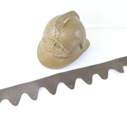 Copie coiffe / cuir de casque de pompier Fran&ccedil;ais mod&egrave;le 1885 / 1895. Laiton.