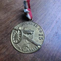 m&eacute;daille d&eacute;coration  journ&eacute;e du 75   1914 / 1915