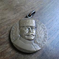 m&eacute;daille bronze hommage des catalans au g&eacute;n&eacute;ral joffre 1916