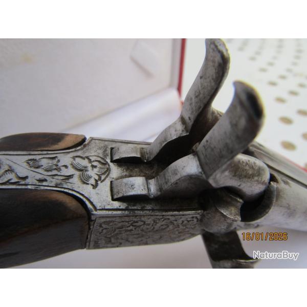 Pistolet 19 �me, canon � bascule double chien gachettes r�tractables poin�ons S E rameaux