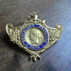 insigne &eacute;mail  r&eacute;publique fran&ccedil;aise  1870