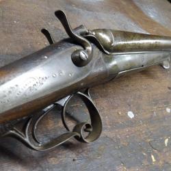 fusil chasse class&eacute; D canon faux damas St Etienne arquebusier Grenoble cal 16 BE