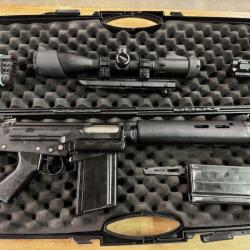 CARABINE MAS L1A1 SLR TYPE FAL CAL 308 WIN + LUNETTE ET ACCESSOIRES OCASSION BON ETAT