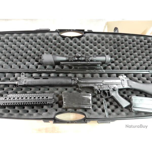 CARABINE MAS L1A1 SLR TYPE FAL CAL 308 WIN + LUNETTE ET ACCESSOIRES OCASSION BON ETAT