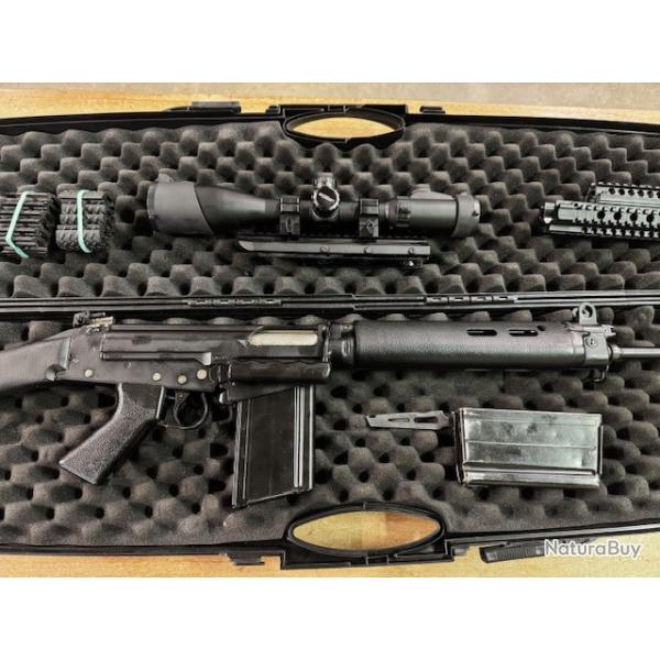 CARABINE MAS L1A1 SLR TYPE FAL CAL 308 WIN + LUNETTE ET ACCESSOIRES OCASSION BON ETAT