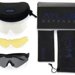 Kit Lunettes Balistiques Atlas Defense 3 verres mod&egrave;le Attacker