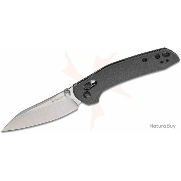 Couteau Kershaw Duster Lame Acier 8Cr13MoV Manche Charcoal Gray GFN DuraLock KVT KS2059