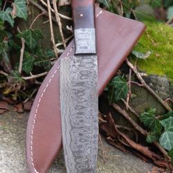 Beau Skinner Damas Lame Drop Point Mitres Damas 256 Couches Manche Bois Fabr Artisan Etui SimiliCuir