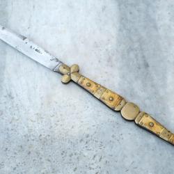 Grand Couteau 47,5 cm pliant Navaja Vendetta XIX&egrave;me si&egrave;cle Lame sign&eacute;e Pique &agrave; Oloron rfCAE25NAV001