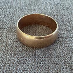 Large anneau or rose massif 18 carats - alliance - taille 60