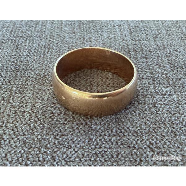 Large anneau or rose massif 18 carats - alliance - taille 60