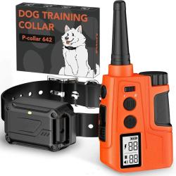 Collier d'Entra&icirc;nement Anti-Aboiement Chien 600 m T&eacute;l&eacute;commande Vibration Stimulation Etanche IPX7