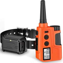 Collier d'Entra&icirc;nement Anti-Aboiement Chien 600m T&eacute;l&eacute;commande Vibration Stimulation Etanche IPX7