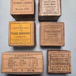 Un lot de cinq boites vide en bon &eacute;tat civil et militaire