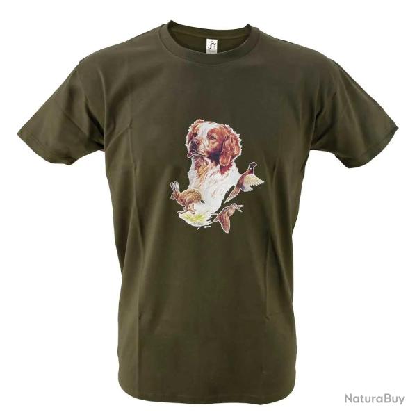 T-shirt Bartavel kaki motif �pagneul coton 190 g/m� M