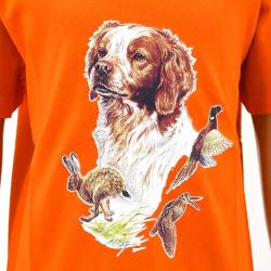 T shirt enfant &eacute;pagneul coton doux orange 6 &agrave; 12 ans