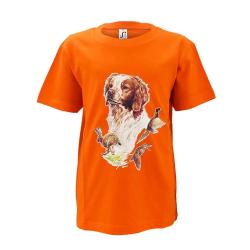 T shirt enfant &eacute;pagneul coton doux orange 6 &agrave; 12 ans