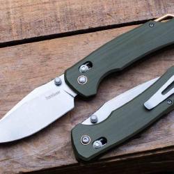 Couteau Kershaw Proximal Lame Acier D2 Manche Olive G10 DuraLock KVT KS2058