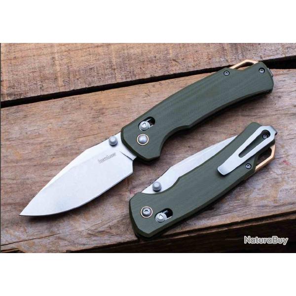 Couteau Kershaw Proximal Lame Acier D2 Manche Olive G10 DuraLock KVT KS2058