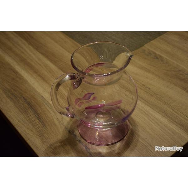 Pichet Vase en Verre Peint Libellule