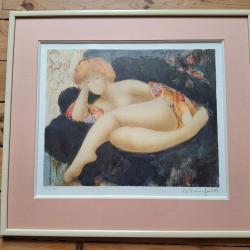 Lithographie de Alain Bonnefoit encadr&eacute;e sign&eacute;e et justifi&eacute;e