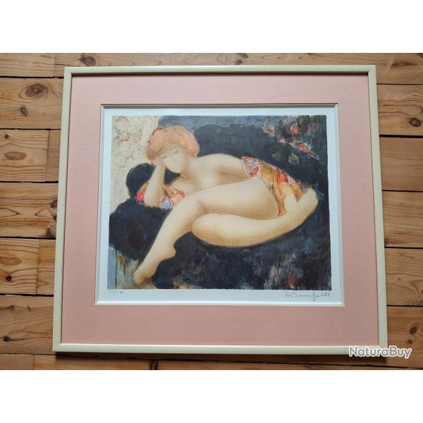 Lithographie de Alain Bonnefoit encadr�e sign�e et justifi�e