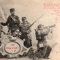 CPA - 18e R&eacute;giment dInfanterie-N&deg;7111