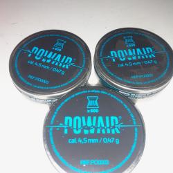 Lot 3 bo&icirc;tes plomb 4.5/0.47g powair diabolo 3x500