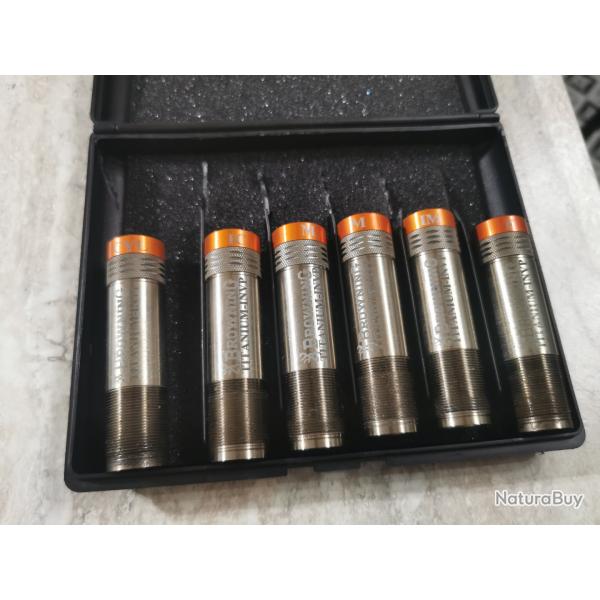 Lot 6 chokes browning invector + cal 20 midas titane neuf